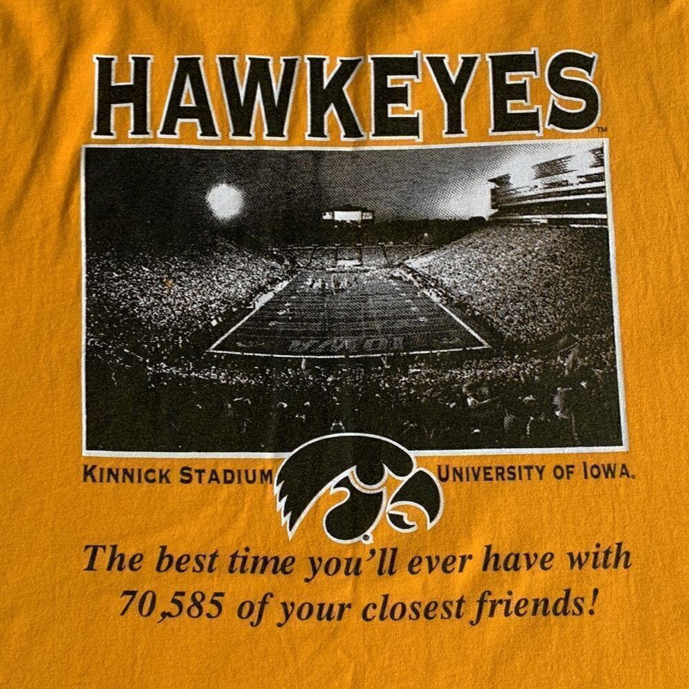 Vintage Iowa Hawkeyes Gold two Sided long sleeve Tailgate T-shirt‎ Men’s 3XL - Picture 4 of 5